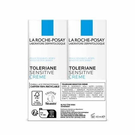 La Roche-Posay Toleriane feuchtigkeitsspendende, beruhigende und schützende Creme 2x40ml