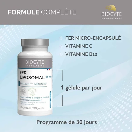 Biocyte Langlevend IJzer liposomaal 30 capsules