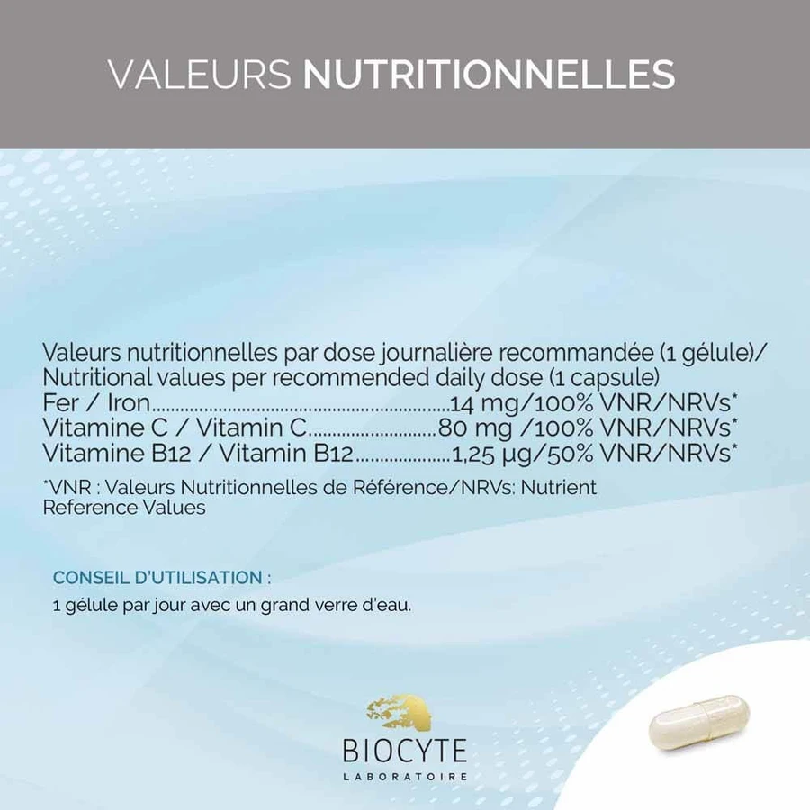 Biocyte Langlevend IJzer liposomaal 30 capsules