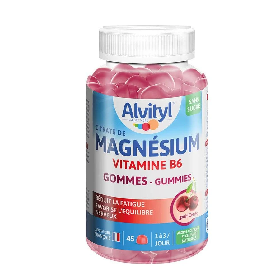Alvityl Magnesium Vitamin B6 Kirschgeschmack x45 Kaugummi