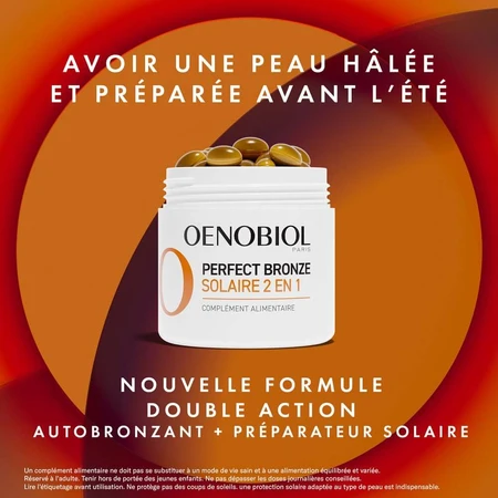 Oenobiol Perfect Bronze I Solari 2-in-1 Self Tanner and Sunscreen 30 Vegetarian Capsules