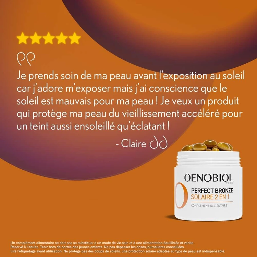 Oenobiol Perfect Bronze I Solari 2-in-1 Self Tanner and Sunscreen 30 Vegetarian Capsules