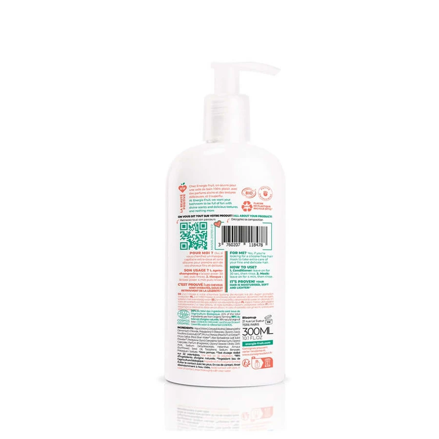 Energie Fruit 2-in-1 Mască Piersici albe și apă de orez Bio Păr fin 300 ml
