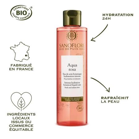 Sanoflore Rosa Fresca Gesichtslotion Damaszener Rose Bio Botanische Essenz 200ml