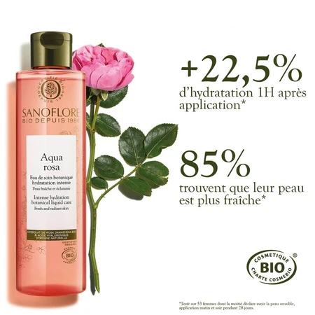 Sanoflore Rosa Fresca Gesichtslotion Damaszener Rose Bio Botanische Essenz 200ml