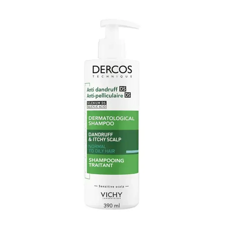 Vichy Dercos Shampoo zur Behandlung von Schuppen und Juckreiz Normales bis fettiges Haar 390ml