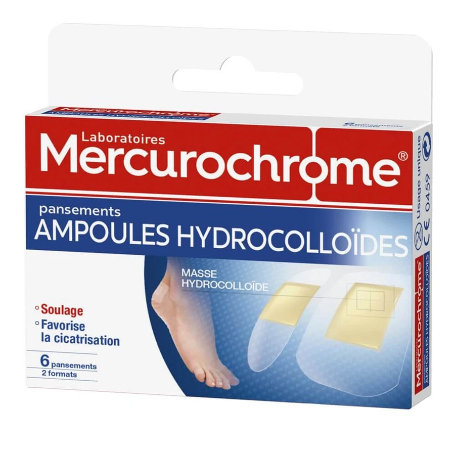 Mercurochrome hydrocolloïde anti-vliespleisters, 6 stuks in 2 maten