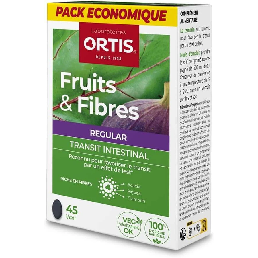 Ortis Fruits & Fibres Regular, 45 tabletten