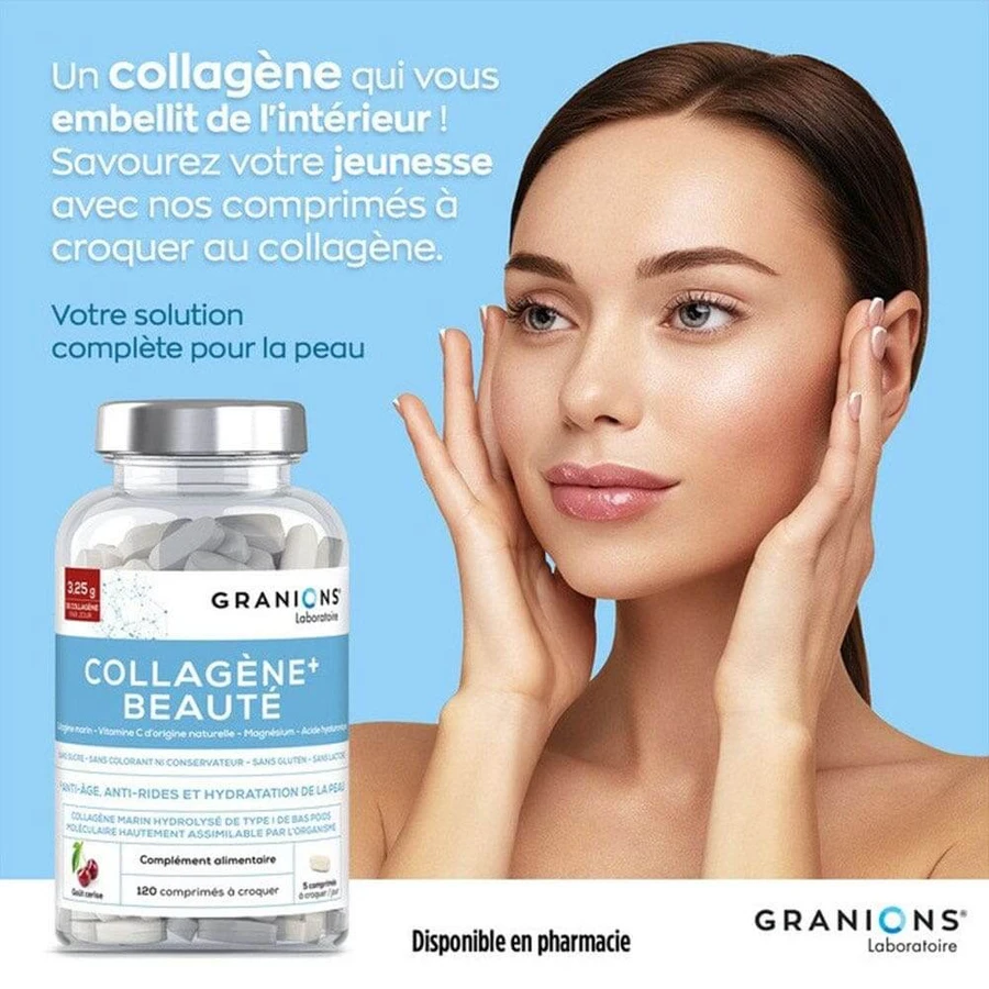 Granions Colágeno+ Belleza Cereza 120 comprimidos masticables