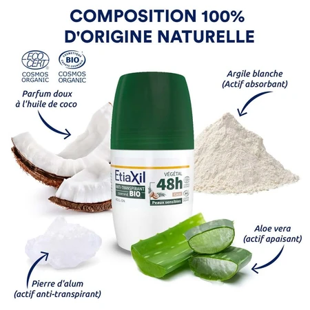 Etiaxil Antitranspirant Roll-on Biologisch Antitranspirant 48 uur 50ml
