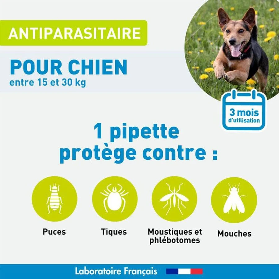 Vetoform Hund Antiparasitaire Pipetten Medium 15-30 kg 3x3ml