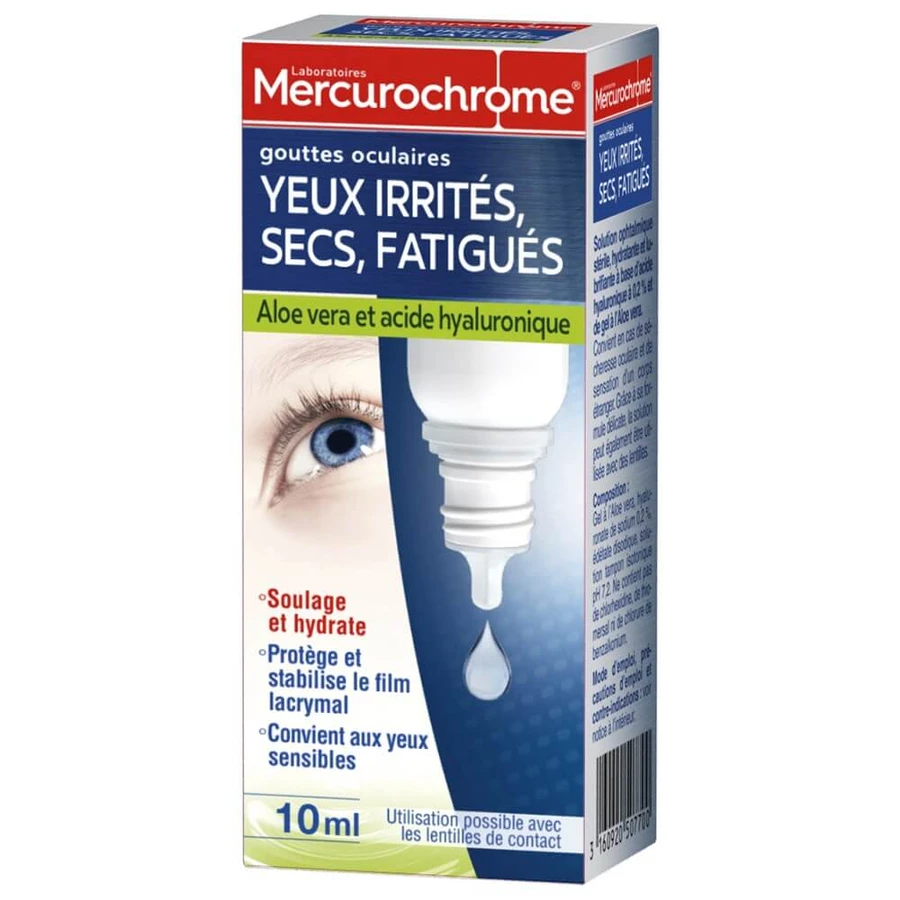 Mercurochrome 3 en 1 Gotas oculares para ojos secos, irritados y cansados 10ml