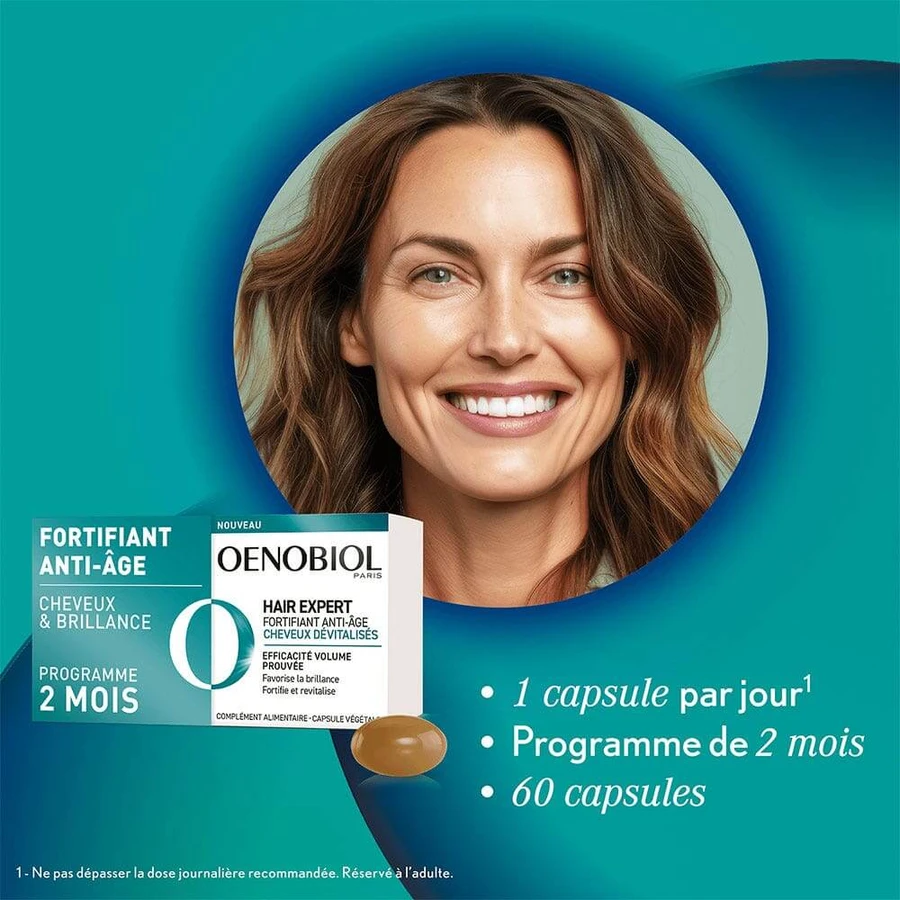 Oenobiol Hair Expert Stärkendes Anti-Aging für devitalisiertes Haar 2x30 Kapseln