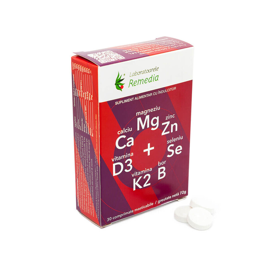 Ca+Mg+Zn+D3+Se, 30 Tabletten, Remedia