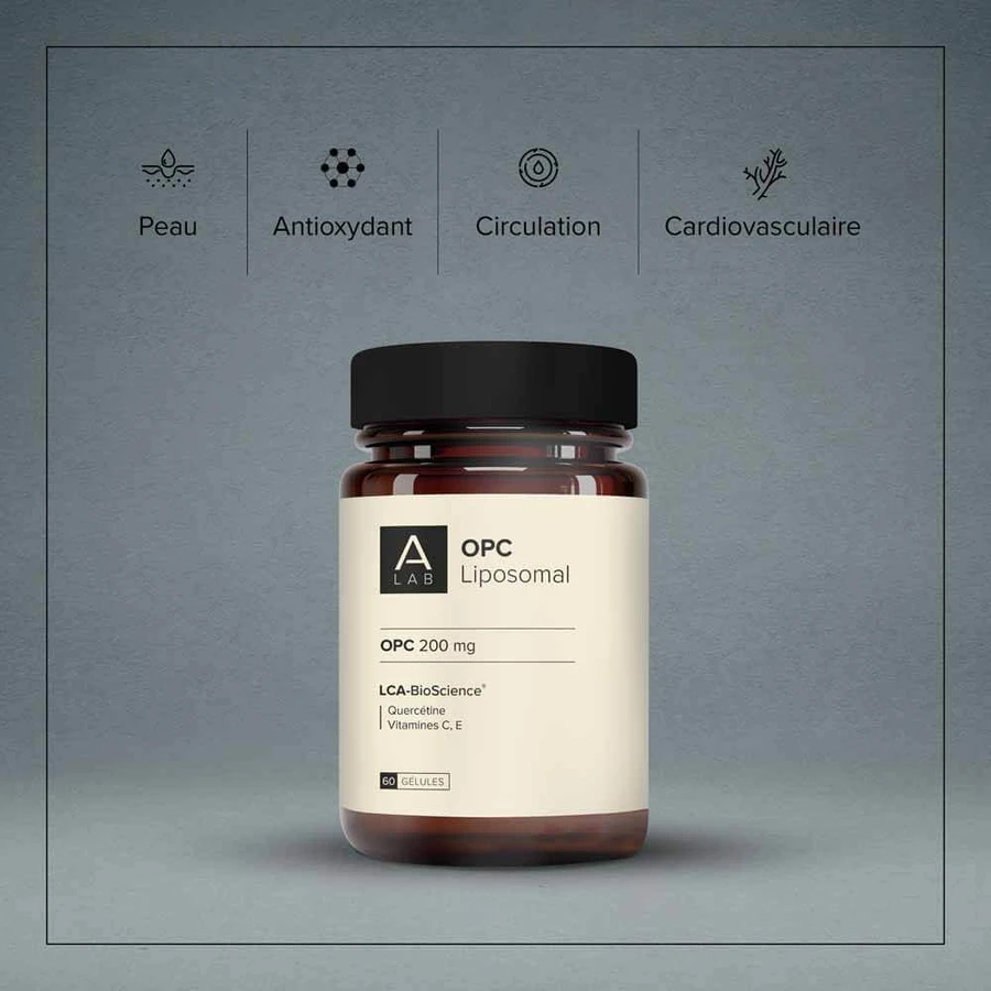 A-LAB OPC Raisin Liposomal 200mg Antioxydant Circulation Peau 60 gélules