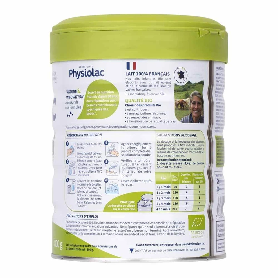 Physiolac Biologische melkpoeder 1 Voor zuigelingen van 0 tot 6 maanden