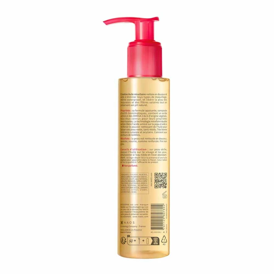Bioderma Crealine Micellaire Olie Gezicht en Ogen Gevoelige Huid 150ml