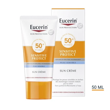 Eucerin Zonbescherming Gevoelige Beschermingscrème SPF50+ gezicht 50ml