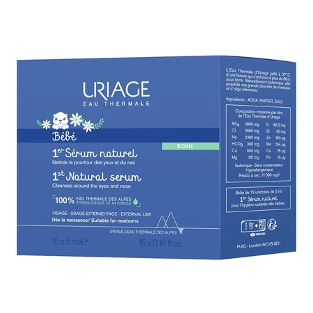 Uriage Bebé 1er Suero Fisiológico Natural Nariz Y Ojos X18 Bebe 75ml