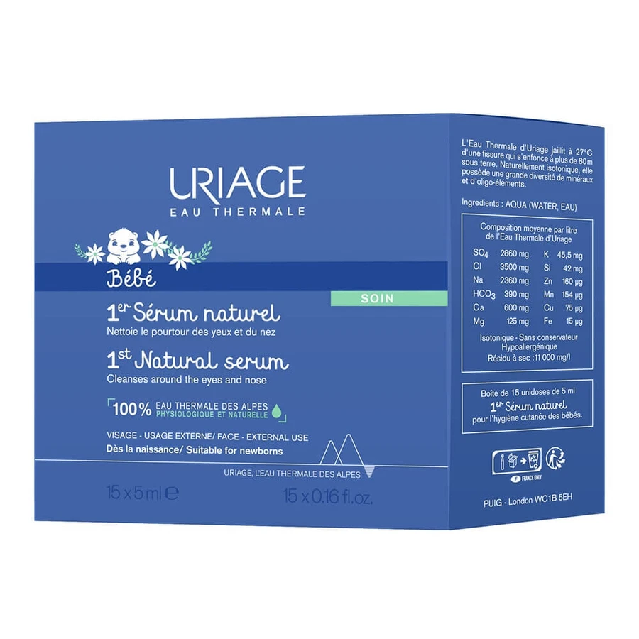 Uriage Bebé 1er Suero Fisiológico Natural Nariz Y Ojos X18 Bebe 75ml
