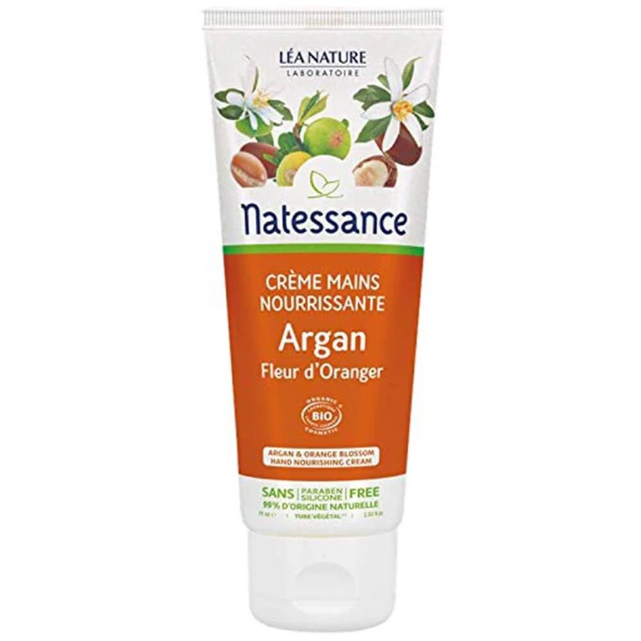 Natessance Argan biologische hand- en nagelcrème oranjebloesem 75ml