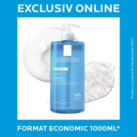 Gel limpiador Lipikar, 1 L, para piel sensible, La Roche-Posay