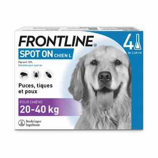 Frontline Spot-on câine L 20-40kg 4 pipete 2.68 ml