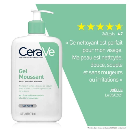 Cerave Facial Cleanser Foaming Gel for Normal to Oily Skin 473ml