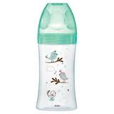 Dodie Flow 3 0 - 6 Months Green Birds 270 ml Anti-Colic Glass Bottle