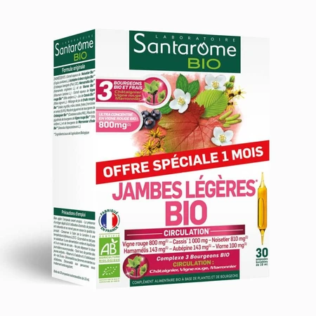 Santarome Jambes Legeres 20 ampollas + 10 gratis Bio Favorise la circulation 300 ml