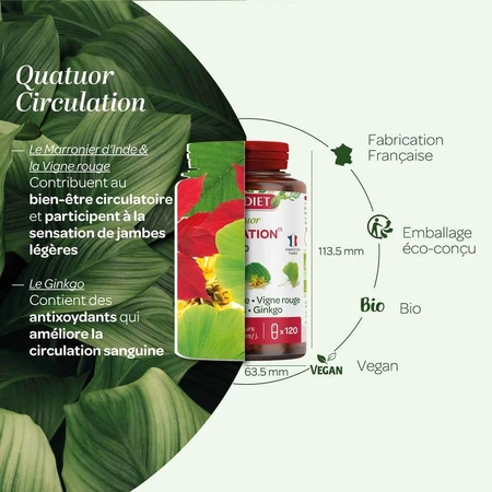 Superdiet Quatuor Circulation Red Vine 120 Capsules 120 Gélules