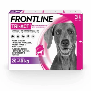Frontline Tri-act Spot-on Hond 20-40 kg 3 pipetten van 4 ml