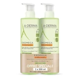 A-Derma Exomega Control Gel limpiador emoliente para cuerpo y cabello 2x500ml