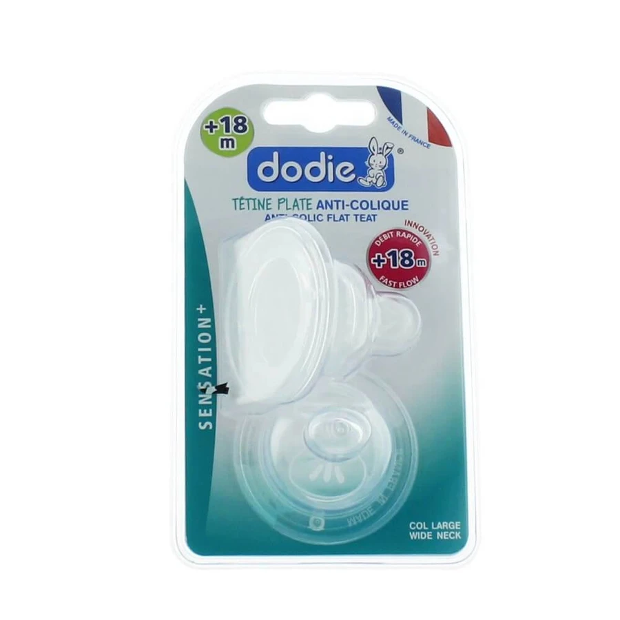 Dodie Sensation+ flat col large silicone teats rapid flow +18 months
