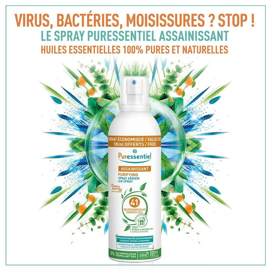 Puressentiel Luchtzuiverende Spray met 41 essentiële oliën 500 ml
