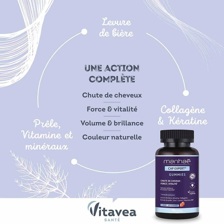 Manhaé Cap Expert Cheveux Force Vitalité 60 gommine
