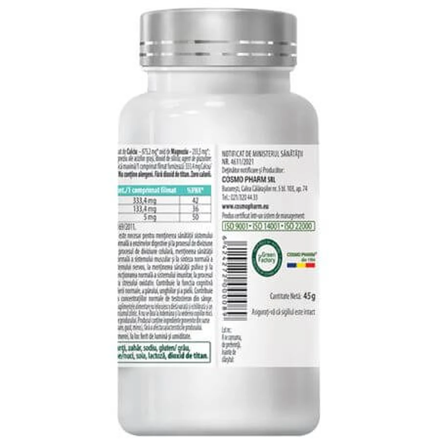 Cal-Mag-Zink, 30 tabletten, Cosmopharm