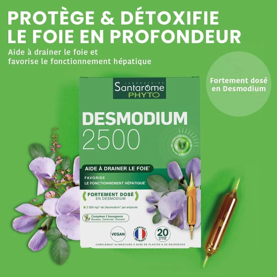 Santarome Desmodium 2500 Liver Detoxifier 20 vials