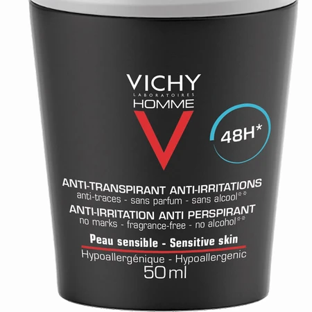 Vichy Deodorant pentru bărbați Roll-on Antiperspirant 48h Piele sensibilă 2x50ml