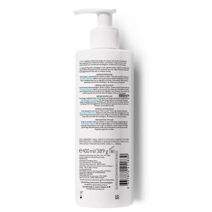 La Roche-Posay Toleriane Derma-Reinigungsfluid Gesicht und Augen 400ml