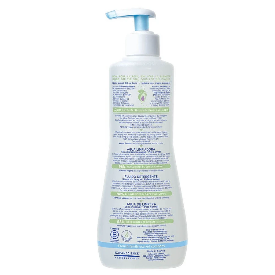 Mustela Cleansing Water No Rinse Normale Haut 500ml