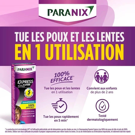 Paranix Shampooing Express Anti-Poux 5min + Peigne 300ml