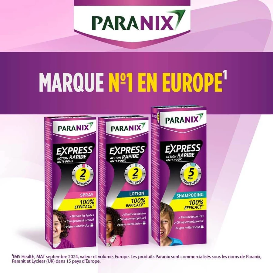 Paranix Shampooing Express Anti-Poux 5min + Peigne 300ml