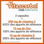 Vitascorbol Vitamin C500mg + Zinc + Vitamin D 30 Capsules