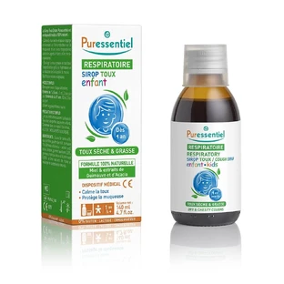 Puressentiel Jarabe respiratorio para la tos seca y el dolor torácico Niños a partir de 1 año 140 ml