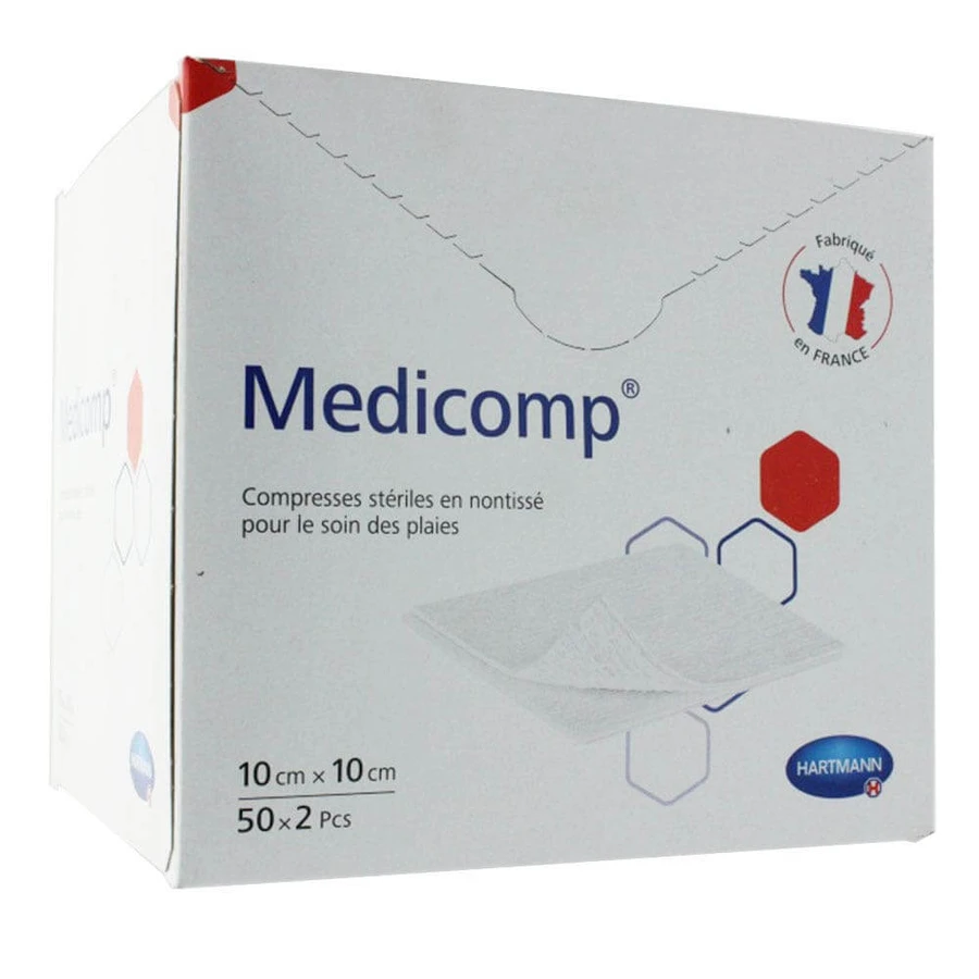 Hartmann Medicomp Steriele vlies tabletten 10cmx10cm 50x2