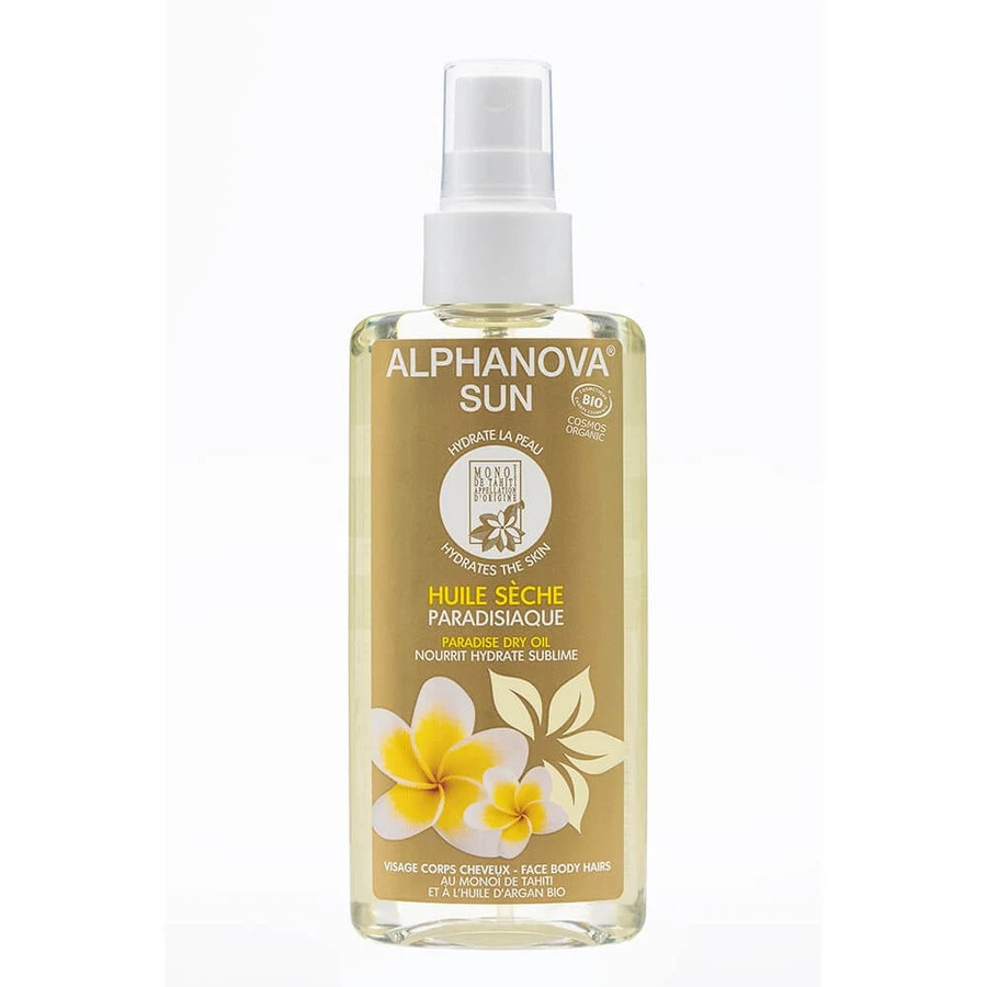 Alphanova Organic Sun Paradisiac dry Tahitian monoi oil and organic argan oil 125 ml