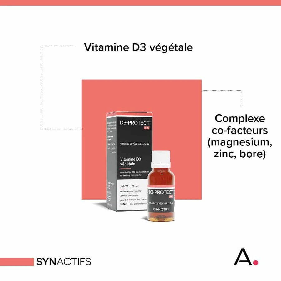 Aragan Synactifs D3 Protejați vitamina D3 derivată din plante 20ml