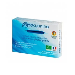 Flamant Vert Spirulina Flüssigextrakt Phycocyanin 20 Ampullen