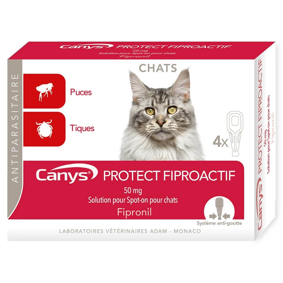 Canys Protect Fiproactif 50 mg spot-on oplossing voor katten 4x0.50ml